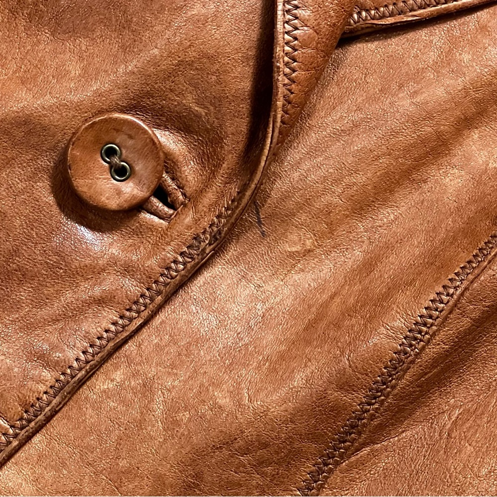 J. Jill Brown Leather Jacket.  Size X Small - Picture 11 of 14